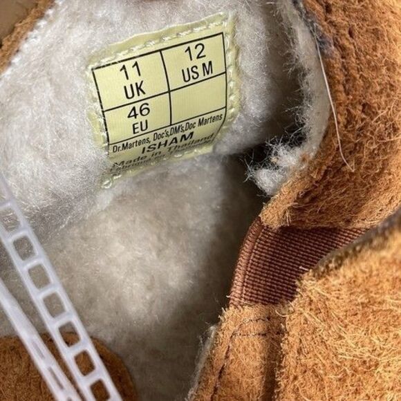 NWOB Dr. Martens Isham Brown Shearling Suede Slingback Mules Unisex Size M12/W13 main image 6